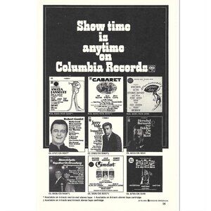 Columbia Records Advertisement Broadway Theatre 1960s Vintage Print Ad 9 inch